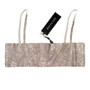 Women’s WHITE FOX BOUTIQUE Rhinestone Crop Top TAGS ON, NEVER WORN